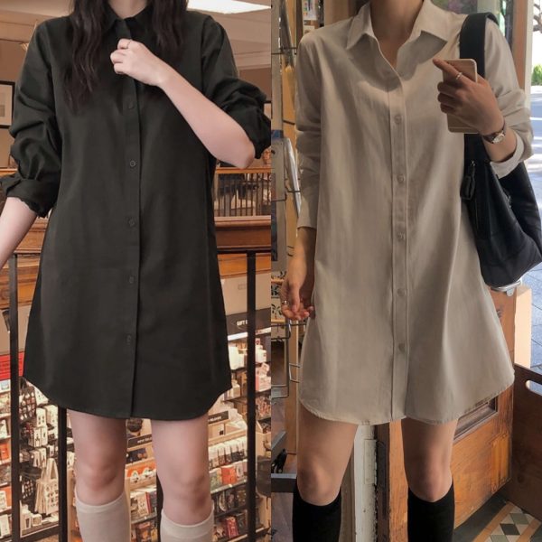 [Slowand] SLOWMADE. Come Over Shirt One-Piece (4 Color) (Made in Korea) *Seasonal Limited*
