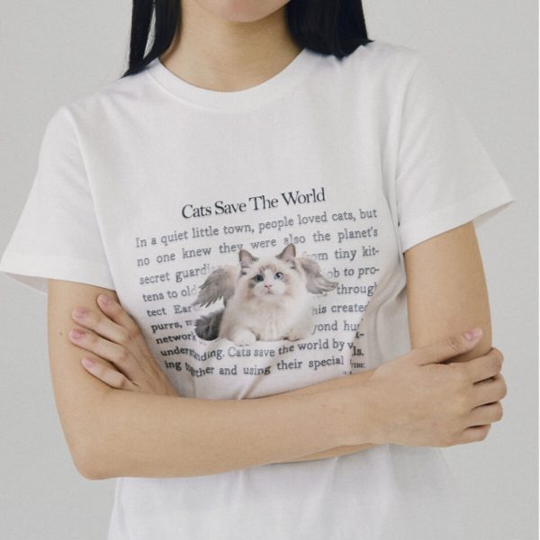 [Itzavibe] Angel Cat Ver.4 T-Shirt (2 Color) *Limited Time Sale*