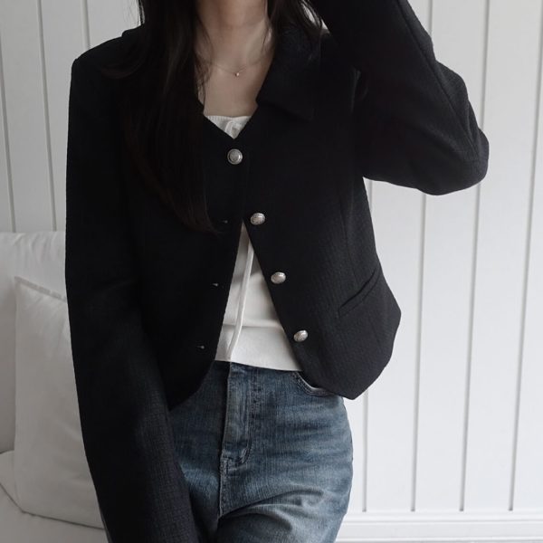 [Slowand] SLOWMADE Fitline Black Mood Tweed Jacket (Black) *Seasonal Limited*