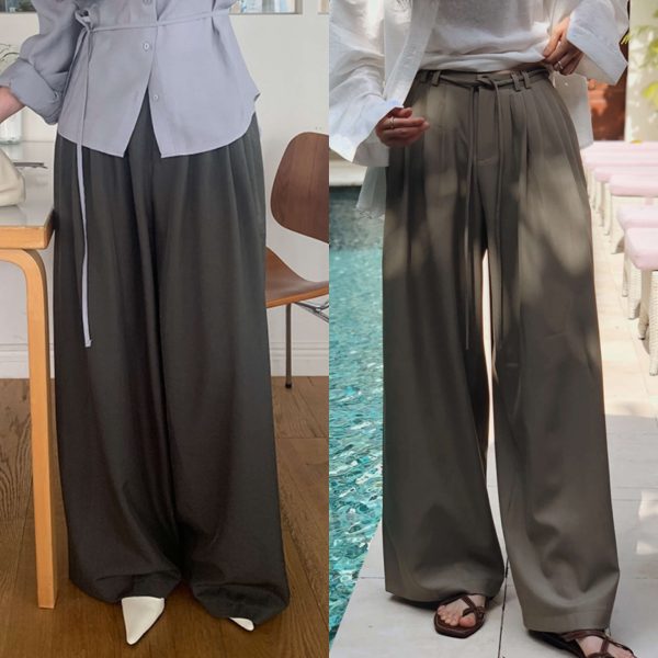 [Slowand] ONLYSLOW Pinter Real Wide Pintuck Slacks (3 Color) *Seasonal Limited*