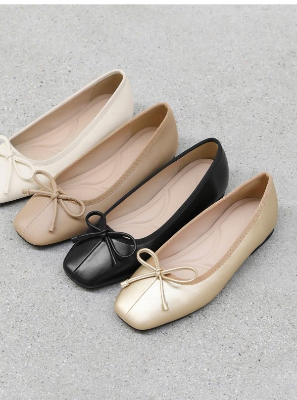 [Sappun] 25SS Angela Square Ribbon Flat Shoes 1cm (4 Color) *Seasonal Limited*