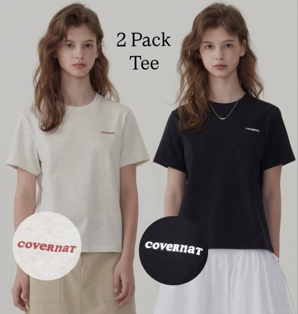 [Covernat] 25SS Women Cool Cotton Essential 2 Pack TShirt (4 Color) *LIMITED*