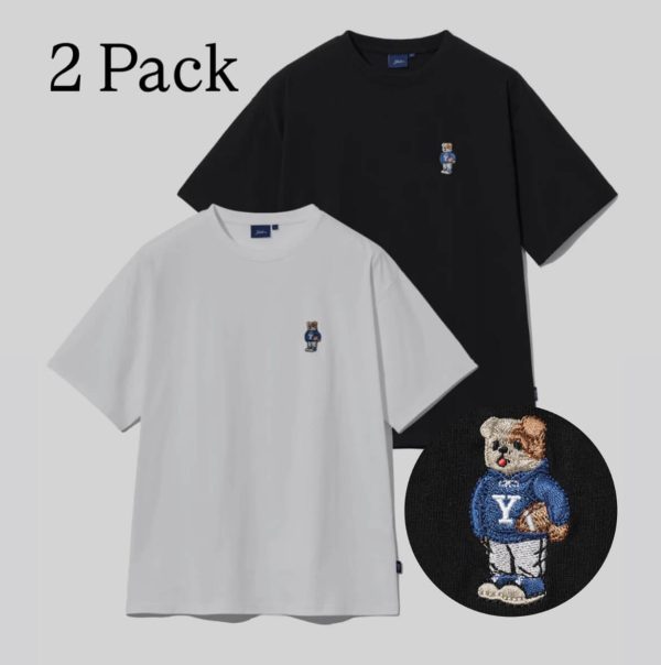 [Yale] Embroidery Dan T-Shirt 2 Pack Tee (3 Types) *LIMITED TIME SALE*