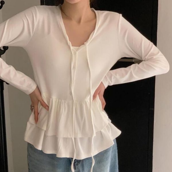 [Shopperland] Ribbon Strap Layered Cardigan One Piece (3 Color) *Limited*