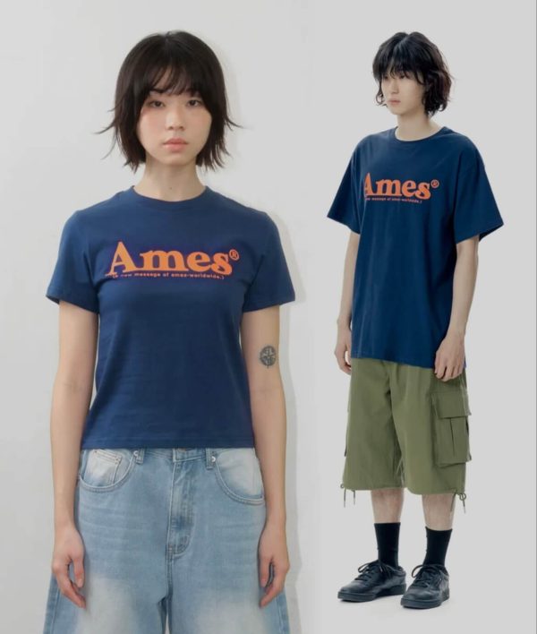 [Ames Worldwide] Basic Logo Tee (Navy) *Limited Time Sale*