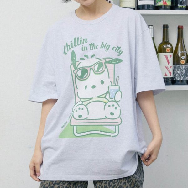 [Waikei x POCHACCO] 25SS Pochacco In Vacance Half Sleeve T-Shirt (Melange Grey) *LIMITED*