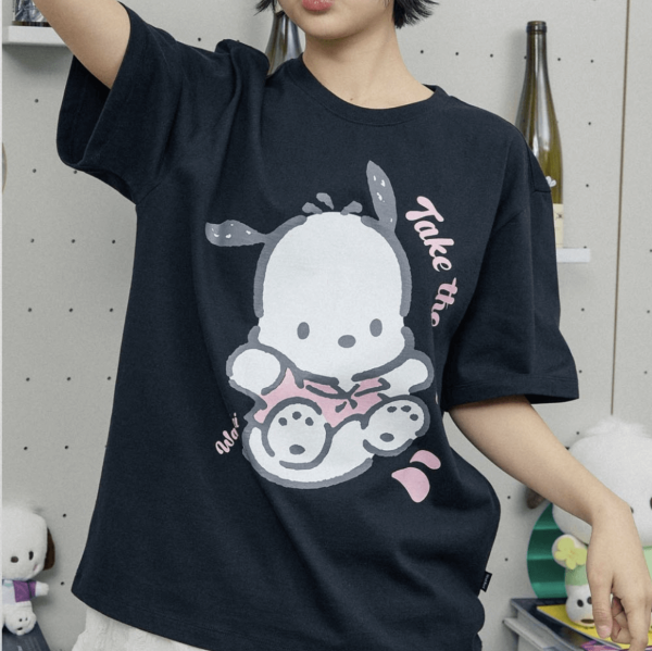 [Waikei x POCHACCO] 25SS Jumping Pochacco Half Sleeve T-Shirt (Black) *LIMITED*