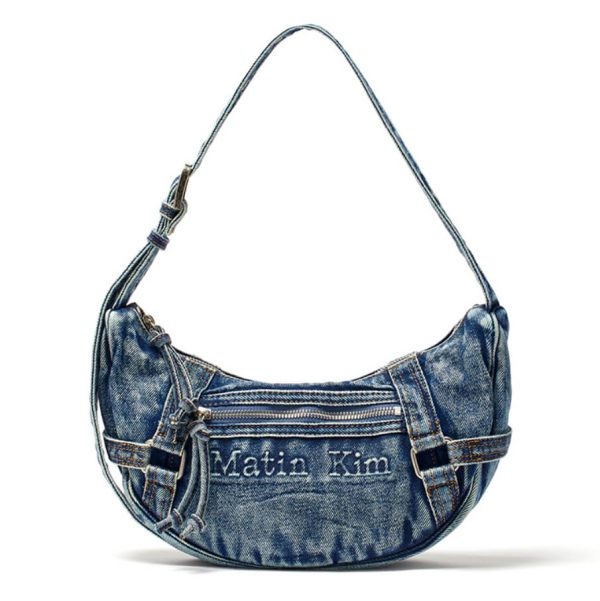 [Matin Kim] Matin Washed Denim Mini Hobo Bag (Blue) *LIMITED ONLY*