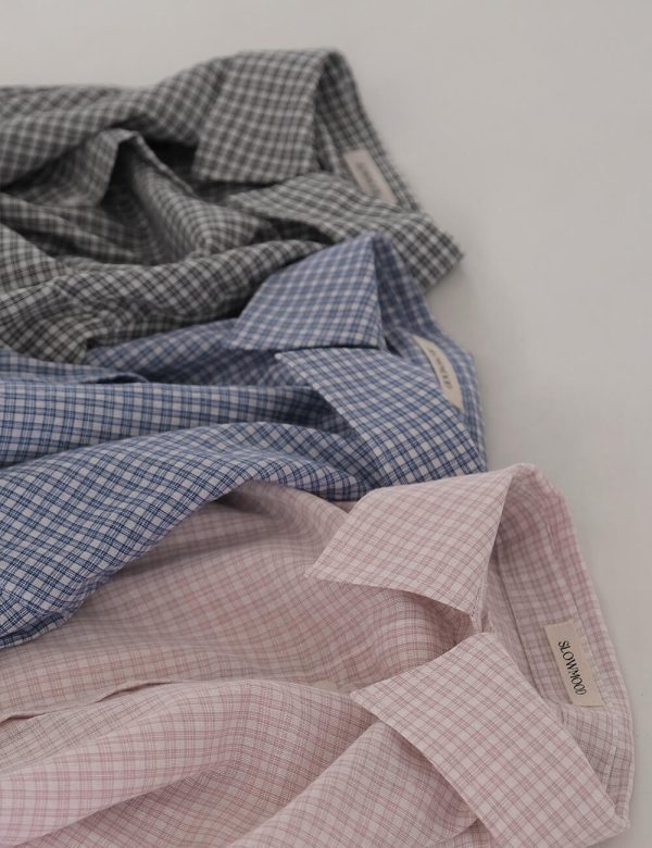 [Slowand] Slowmade Small Checked Loose Fit Shirt (3 Color) *Made in Korea* *Seasonal Limited*