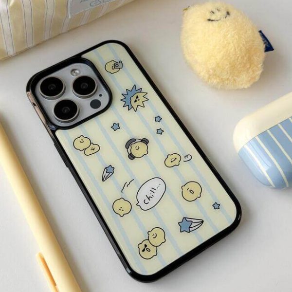 [Second Morning] Lemony Stripe Magsafe Glass Bumper Case