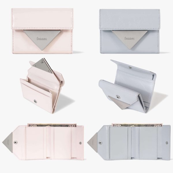 [Fennec] Crinkle Triangle Doco Wallet (3 Color) *Made in Korea* *Cow Leather* *Limited Time Sale*