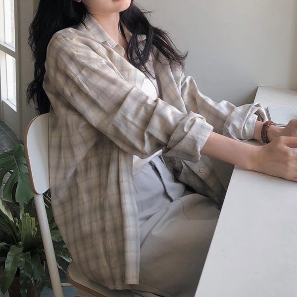 [Slowand] SLOWMADE Fog Smudging Check Shirt (2 Color) *Seasonal Limited*