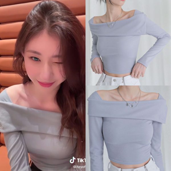 [Avandress] Itzy Chaeryeong Pick Beauty Shoulder T-Shirt (5 Color) *Limited Time Sale*