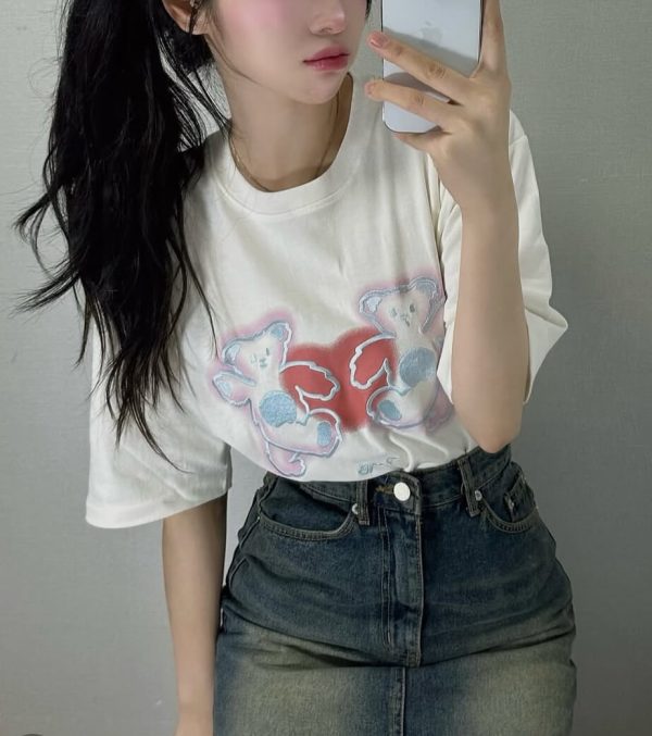 [Ambler] AS1215 Hey Buddy Embroidery T-Shirt (2 Color) *Limited Time Sale*