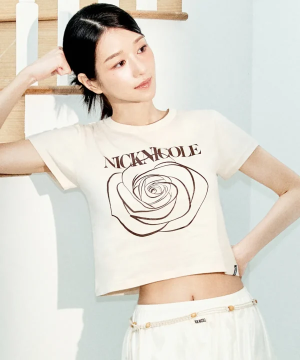 [Nick & Nicole x Seo Ye-ji] 25SS Rose Signature Crop Top (11 Color) *Limited Time Sale*