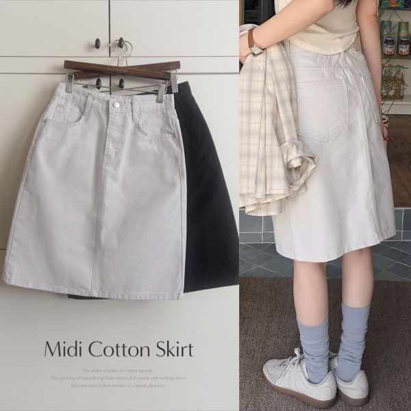 [Slowand] SLOWMADE Firm Fit Midi Skirt (2 Color) *Made in Korea* *Seasonal Limited*