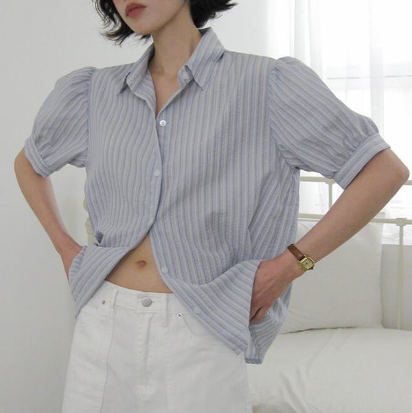 [From Beginning] After Stripe Half-Sleeve Shirt (2 Color) *Season Limited*