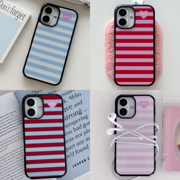 [ABOE] Stripe Glass Bumper/ Magsafe Case (6 Color)
