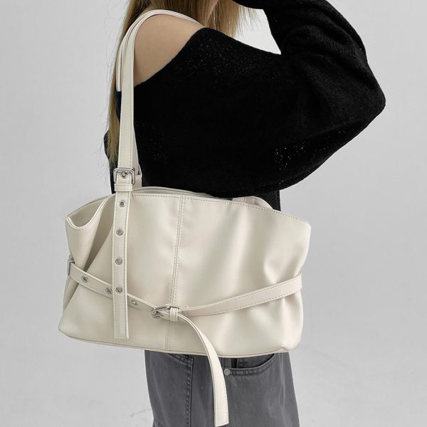 [Blackup] Rominut Leather Buckle Shoulder Bag (3 Color) *Season Limited*