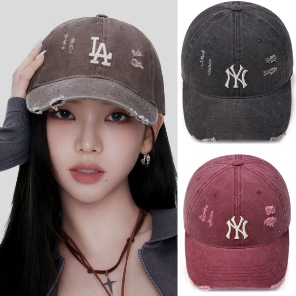 [MLB X Karina] Damage Washing Unstructured Ball Cap (4 Color) *LIMITED*