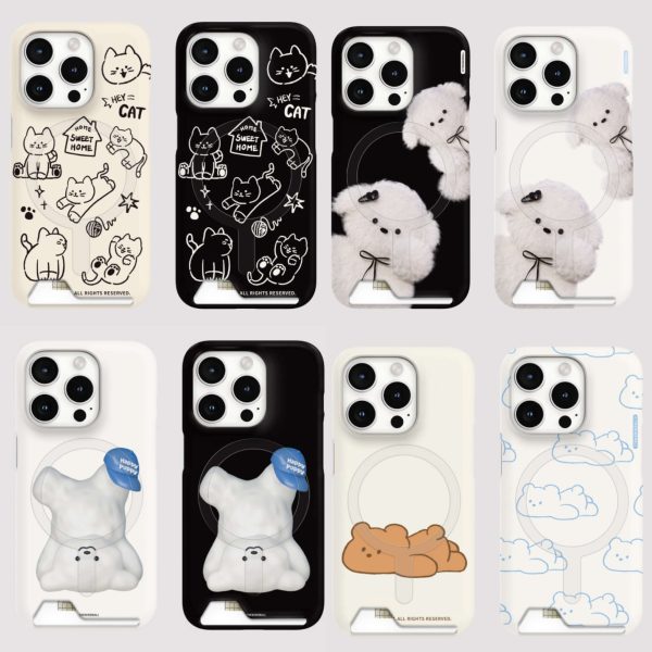 [The Nine Mall] Magsafe Card Pocket Hard Phone Case (51 Design) *Limited Time Sale*
