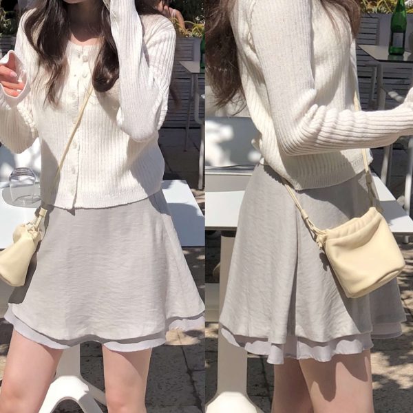 [Slowand] SLOWMADE Layered N Flare Mini Skirt (2 Color) *Made in Korea* *Season Limited*