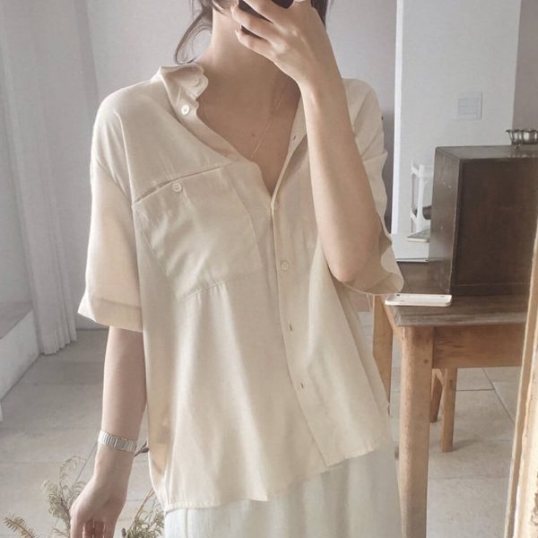 [Slowand] SLOWMADE Silky Two Pocket Blouse Shirt (4 Color) *Season Limited*