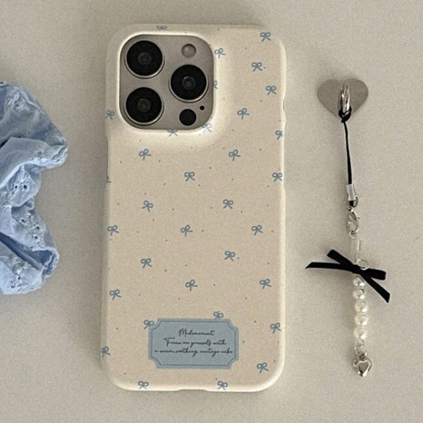 [Mademoment] Small Ribbon Pattern Designed Hard Phone Case (5 Color)