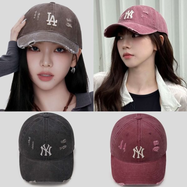 [MLB X Karina] Damage Washing Unstructured Ball Cap (4 Color) *LIMITED*
