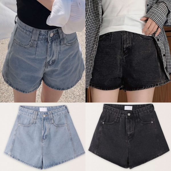 [Slowand] -3kg Cover Fit A Line Denim Shorts (2 Color) *Season Limited*