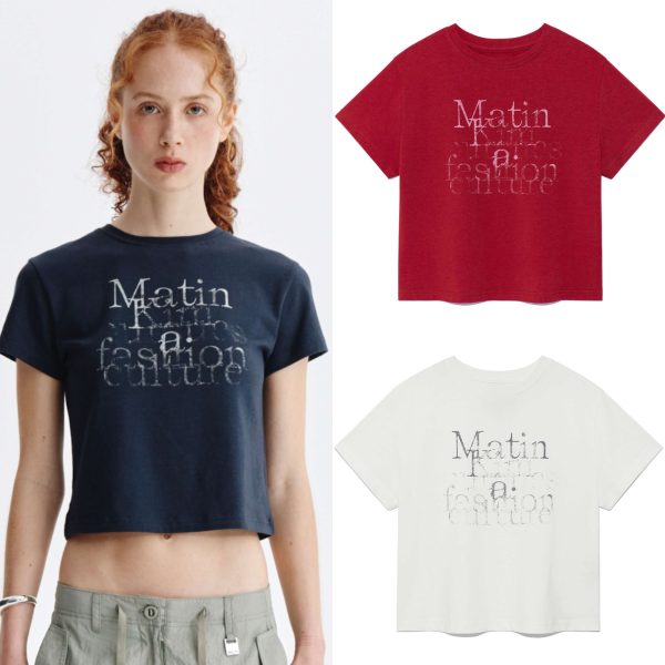 [Matin Kim] Dusty Typo Graphic Crop Top (3 Color) *25SS Limited*