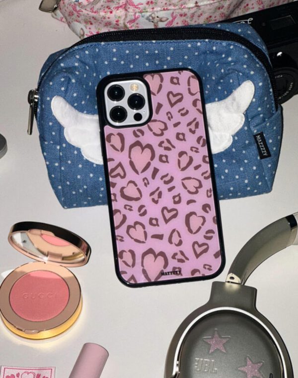 [Mazzzzy] Magsafe Leopard Heart Glass Case (4 Color)