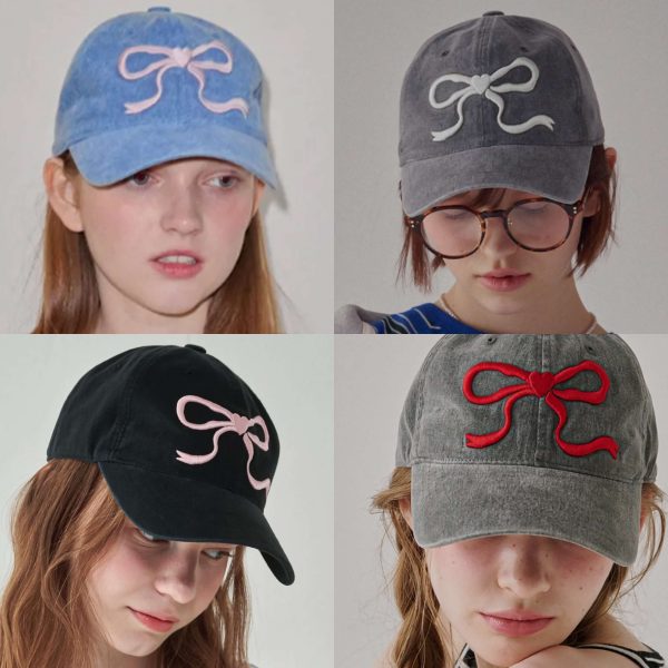 [RonRon] Best Selling Heart Ribbon Ball Cap (4 Color) *Limited Time Sale*
