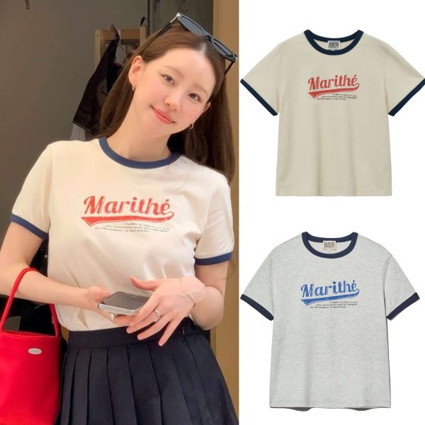 [Marithe] W Vintage Baseball Ringer Tee (2 Color) *2025 New Color* *Limited Time Sale*