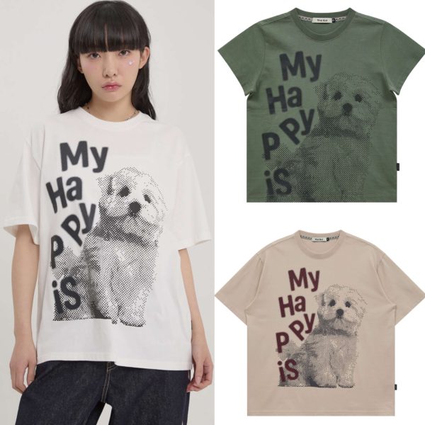 [Waikei] 25SS My Happy Is Stamp Half Sleeve T-Shirt (3 Color) *LIMITED*