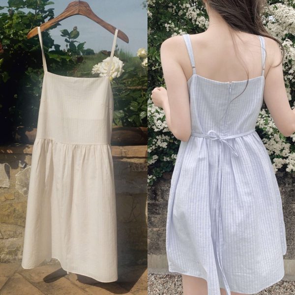 [Slowand] SLOWMADE Susu Stripe Texture One Piece (2 Color) *Made in Korea* *Season Limited*
