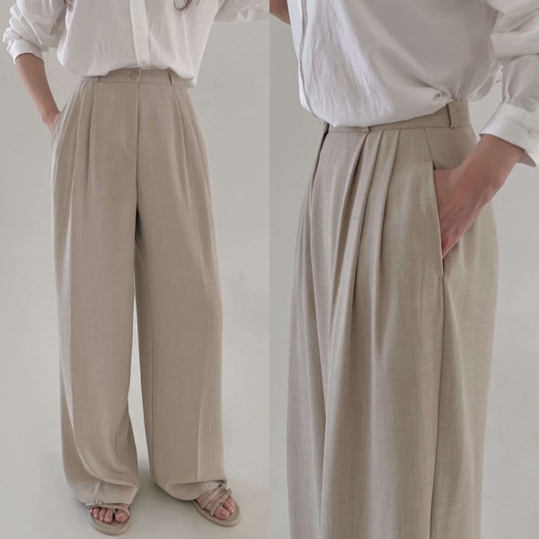 [Slowand] SLOWMADE Summer Ice Three Pintuck Slacks (2 Color) *Season Limited*