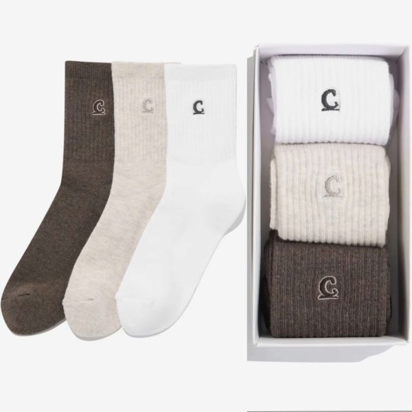 [Covernat] Symbol Logo Melange Socks 3 Pack Multi *LIMITED*