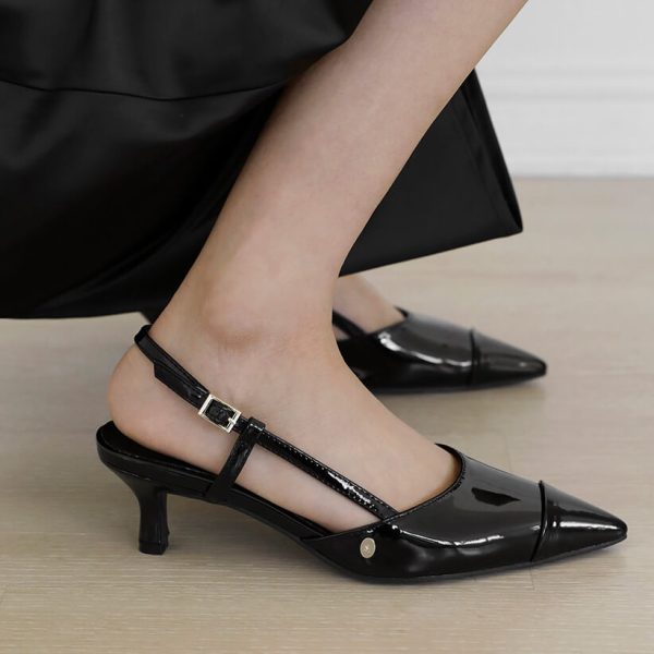 [Sappun] Arins Enamel Slingback Heel 5cm/7cm (4 Color) *Season Limited*