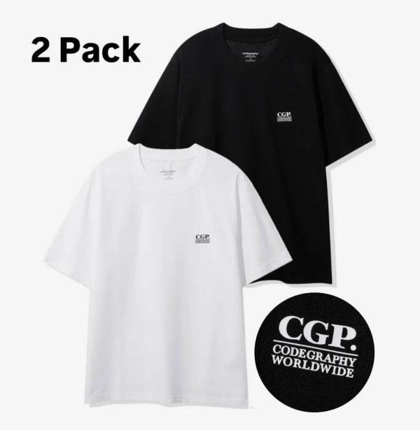 [Codegraphy] CGP Small Square Logo Half Sleeve T-Shirt 2 Pack Set (White/Black) *LIMITED* *BLACK FRIDAY SALE*