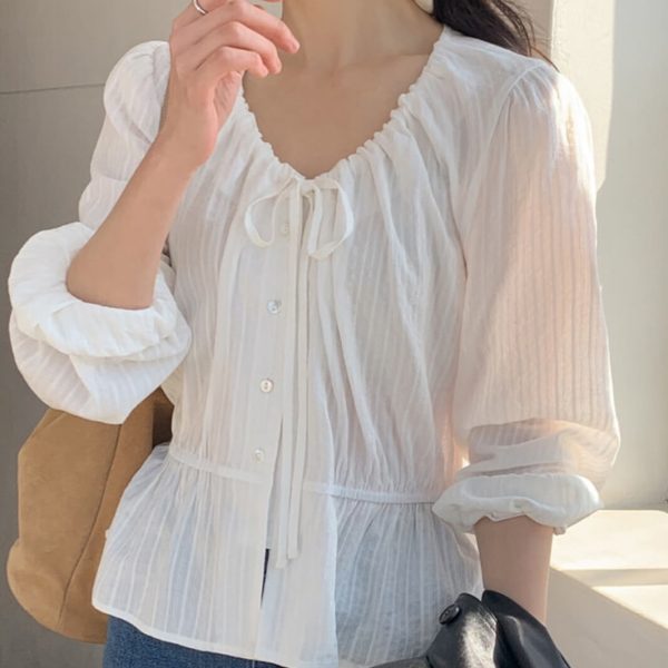 [Pureda] [MADE] Meloni String Blouse (2 Color) *Season Limited*