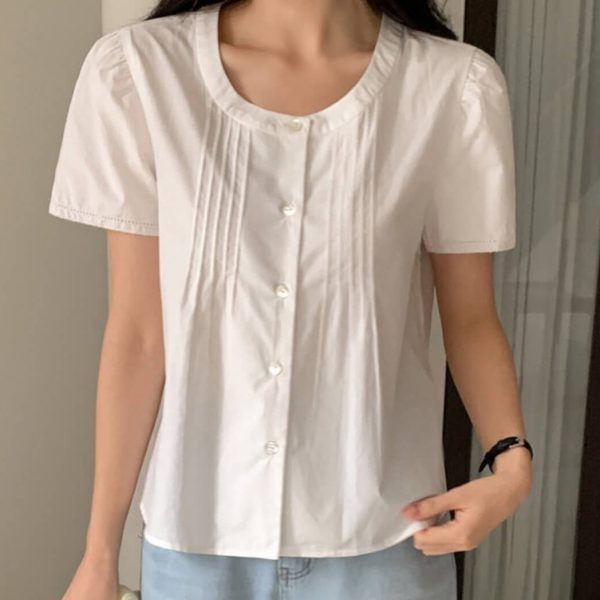 [Pureda][MADE] Mobish Pintuck Blouse (2 Color) *Season Limited*