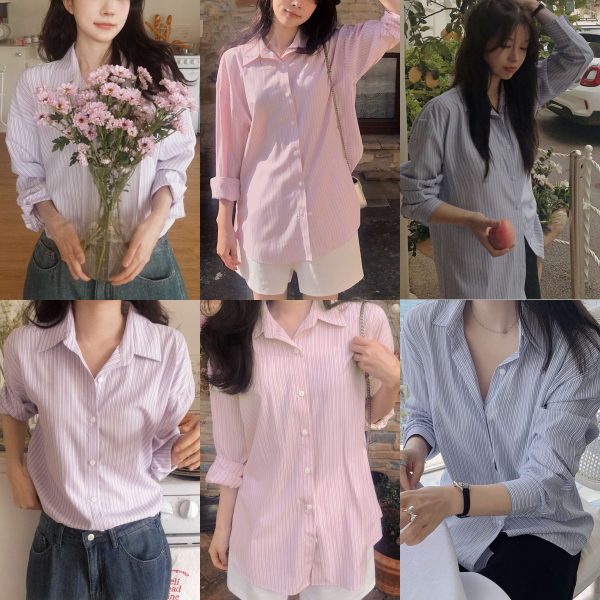 [Slowand] SLOWMADE Fruits Classic Stripe Shirt (3 Color) *Made in Korea* *Summer Limited*