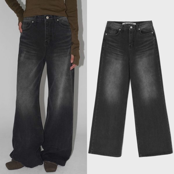 [BLACKUP KOREA SUMMER SALE END 6th JUNE] Wide Bootscut Denim Pants (Black)