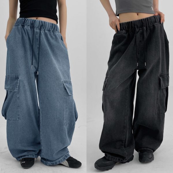 [BLACKUP KOREA SUMMER SALE END 6th JUNE] MADE Banding Cargo Denim Pants (2 Color)
