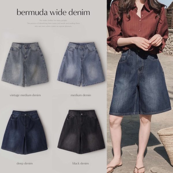 [Slowand] Bermuda Cover Washing 5-Part Denim Pants (4 Color) *Summer Limited*
