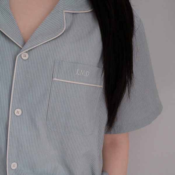 [Juuneedu] J'eu Salty Stripe Half Sleeve Pyjamas Set (3 Color, 2 Size) *Season Limited*