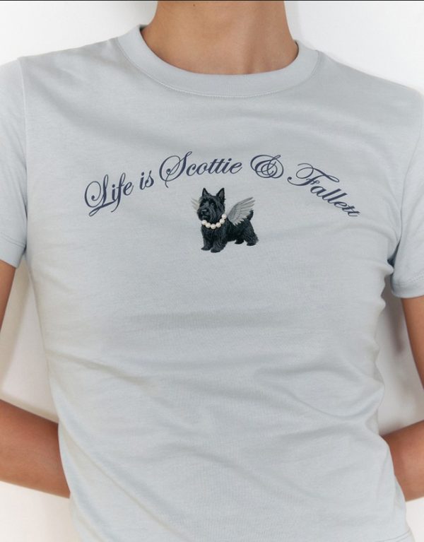 [Fallett] 25SS New Angel Scottie Pearl Slim Tee (2 Color) *Limited Time Sale*