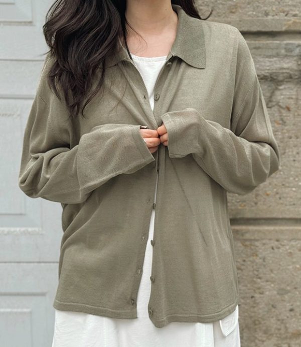 [Slowand] SLOWMADE Cool Summer Collar Cardigan (4 Color) *Made in Korea* *Summer Limited*