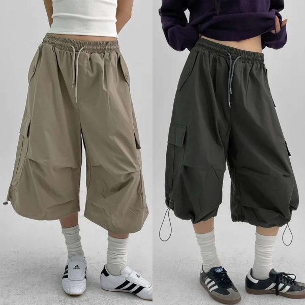 [Blackup] Pleat Bermuda String Cargo Pants (4 Color) *Season Limited*